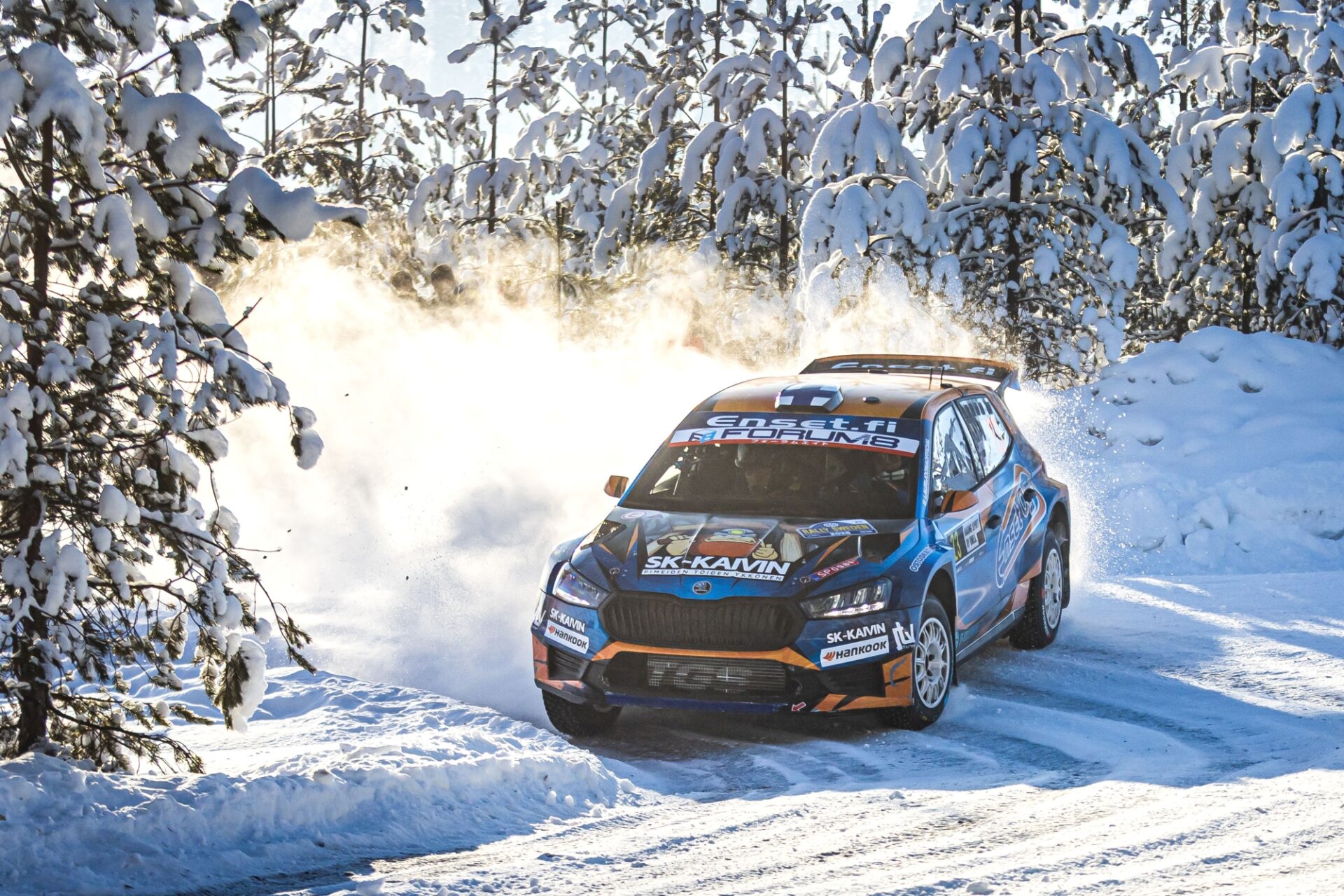 Rally Sweden: WRC2 podium position for Škoda Fabia RS Rally2 crew from Finland